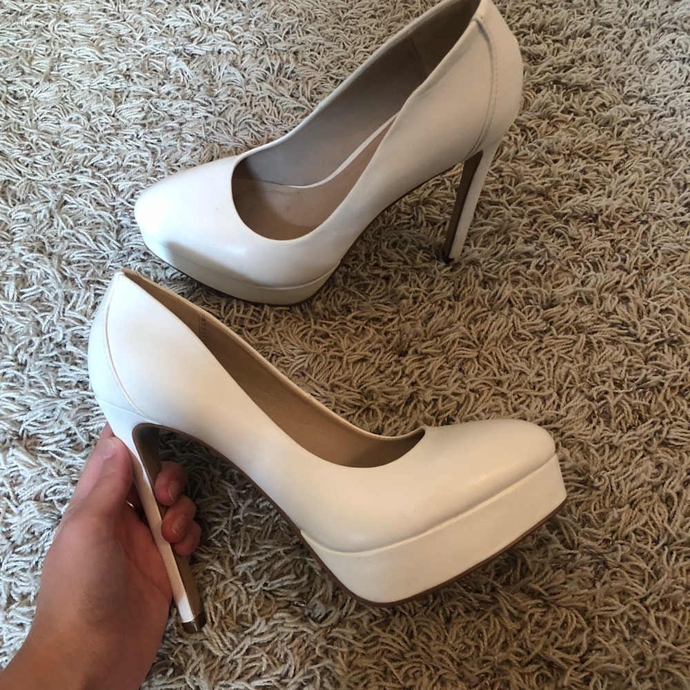 White high heels